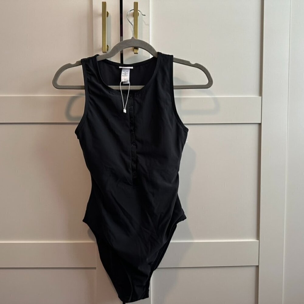 NEW Andie Swim One Piece Sporty Sleek Swimsuit 'The Malibu'- Black- Size Small - Picture 2 of 5